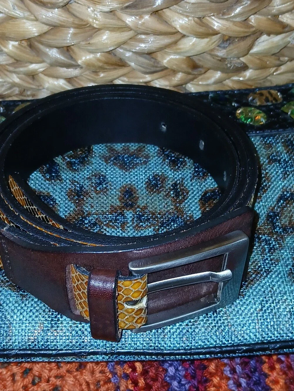 Just Cavalli Snake Print Leather Belt Made In Italy NWOT Suze 95/110